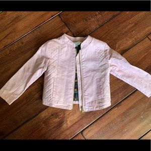 Toddler Girl pink faux leather Moto jacket